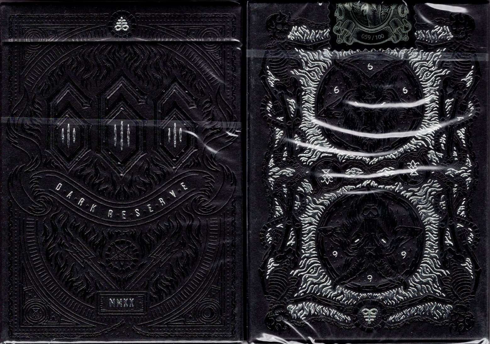 666 Silver Dark Reserve Gilded Playing Cards Cartamundi