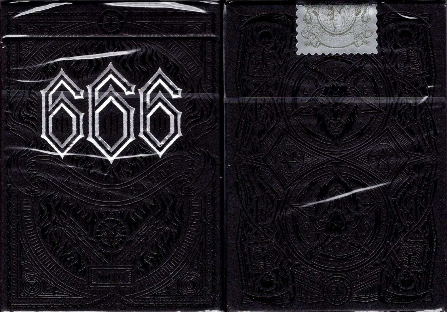 666 Skeletal Silver Playing Cards Cartamundi