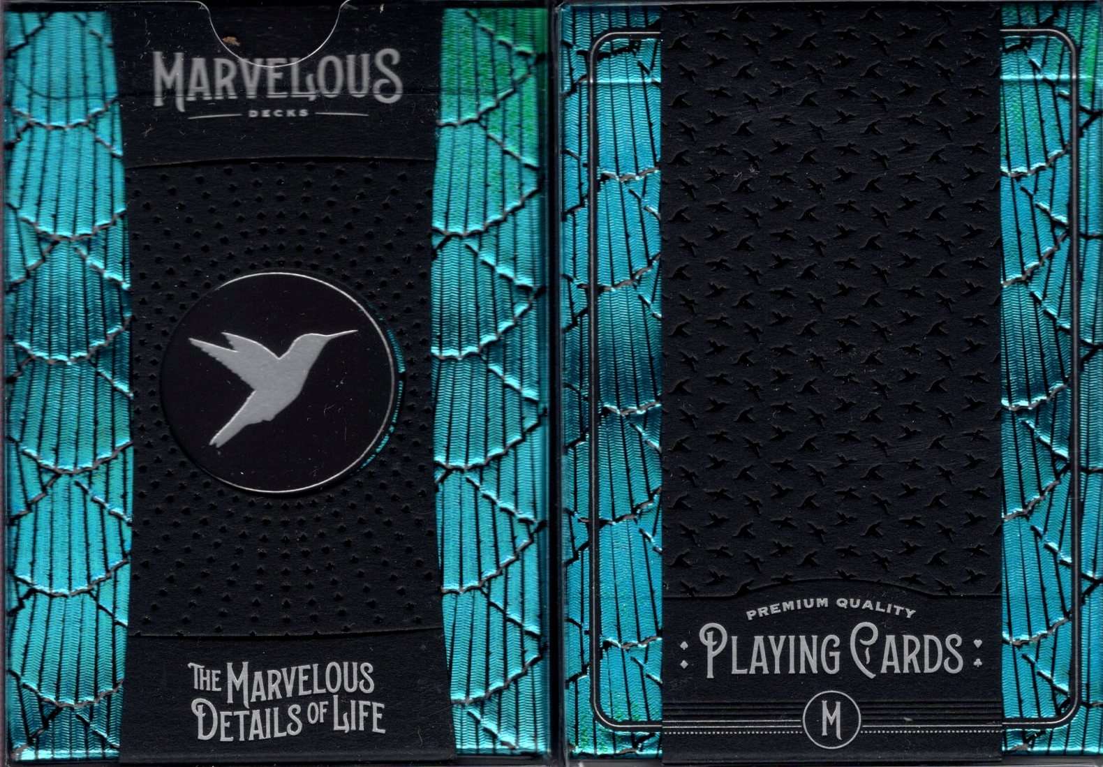 Marvelous Hummingbird Feathers Blue Playing Cards Cartamundi
