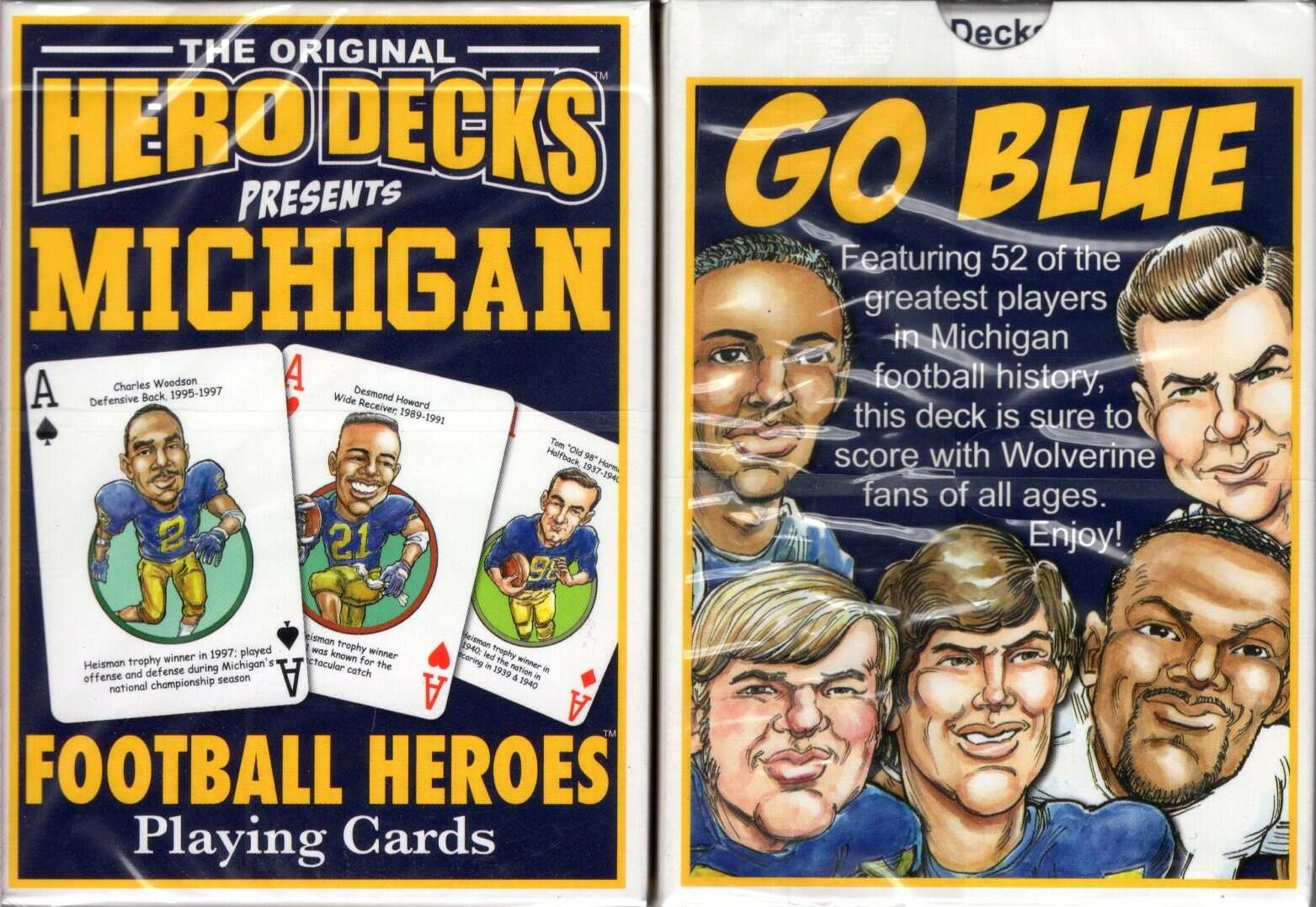 Michigan Football Heroes Playing Cards - Go Blue!