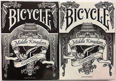 Middle Kingdom 2 Deck Set Black White Bicycle Playing Cards