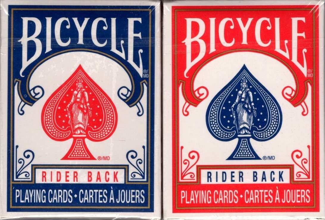 Mini Bicycle Rider Back Playing Cards - 2 Deck Set
