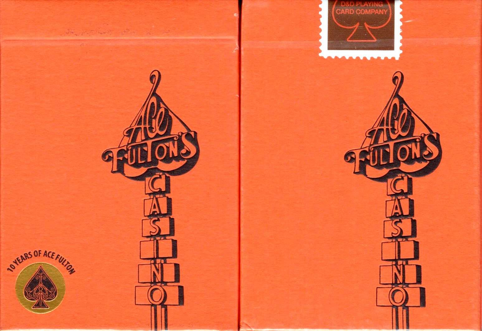 Ace Fulton's 10 Year Anniversary Orange Playing Cards USPCC