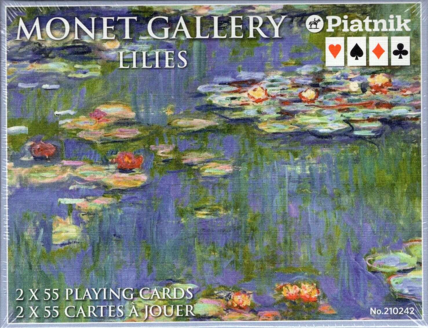 Monet Lilies 2 Deck Set Bridge Size Playing Cards Piatnik