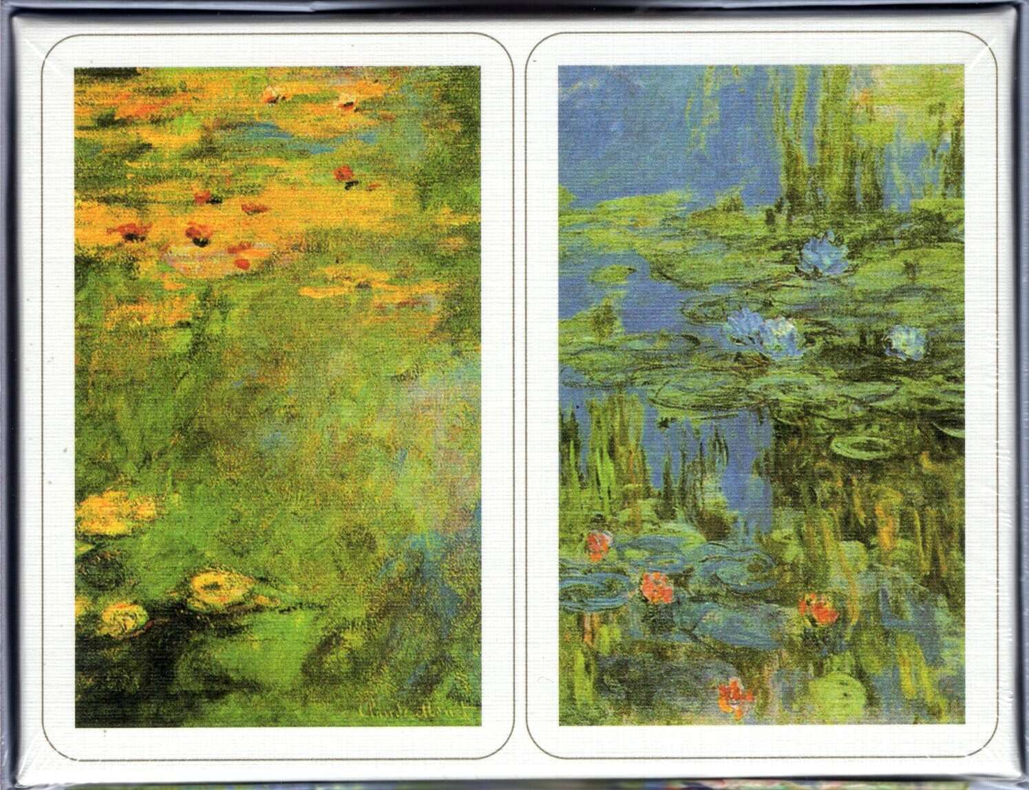 Monet Lilies 2 Deck Set Bridge Size Playing Cards Piatnik