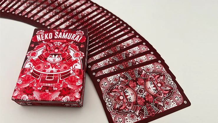 Neko Samurai Playing Cards - Red 1 4801-neko-samurai-playing-cards-red-1.webp