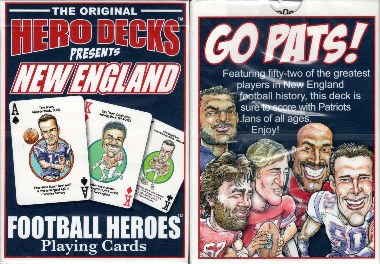 New England Football Heroes Playing Cards