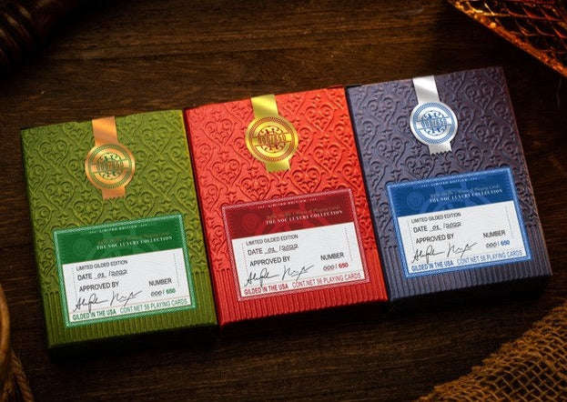 NOC Luxury Gilded Playing Cards 3 Deck Set Cartamundi