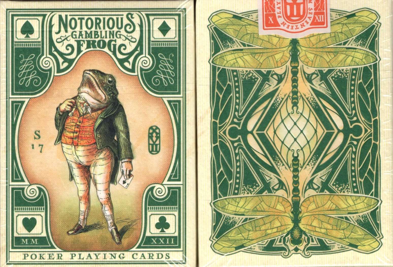 Notorious Gambling Frog Green Playing Cards by Stockholm17