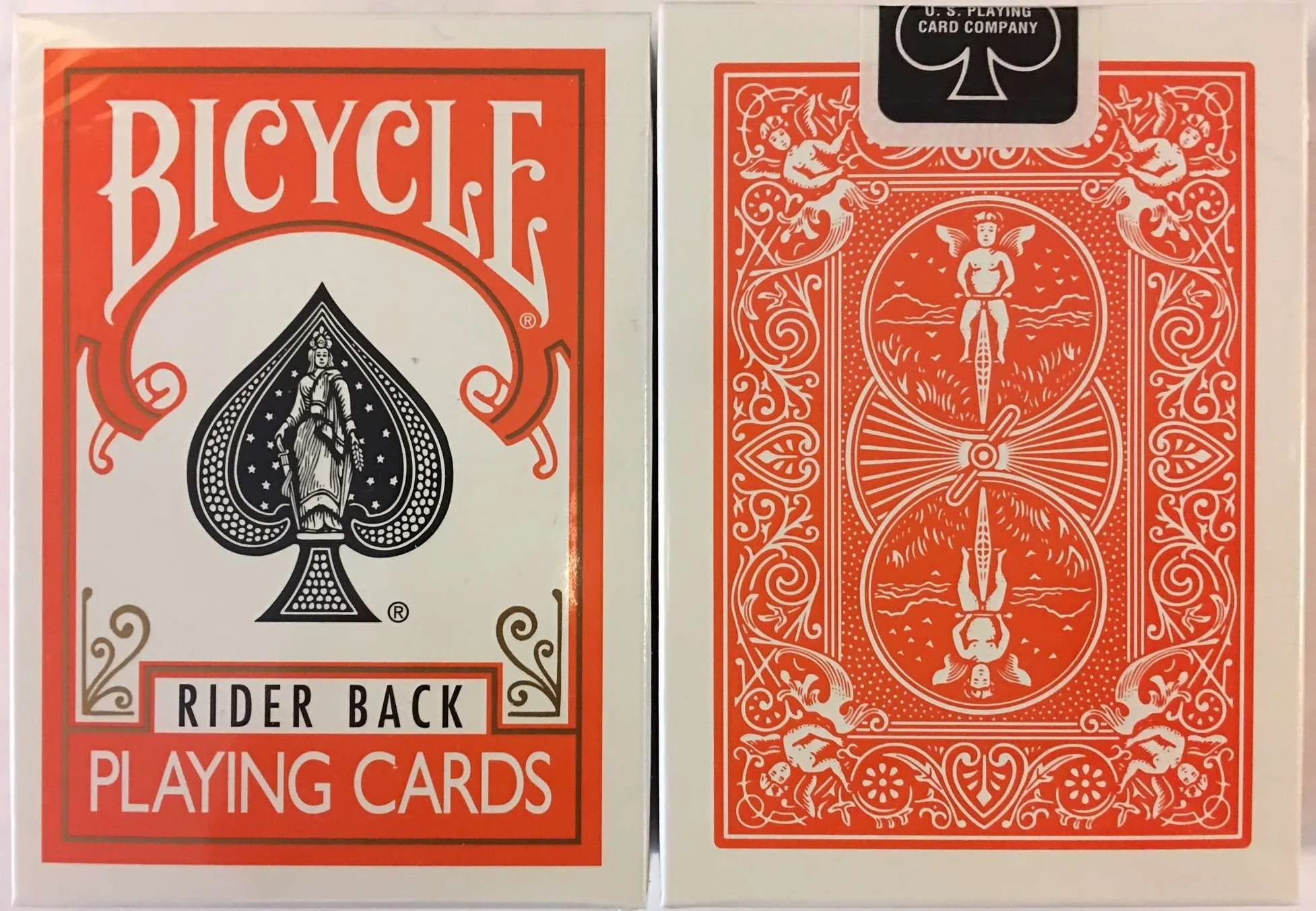 Orange Rider Back Bicycle Playing Cards with Gaff Cards and 1 Joker