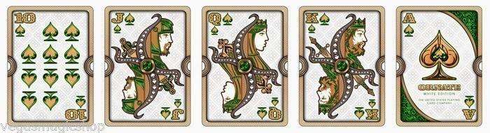 5159-ornate-white-emerald-playing-cards-deck-uspcc-2.jpg Ornate White Emerald Playing Cards Deck USPCC