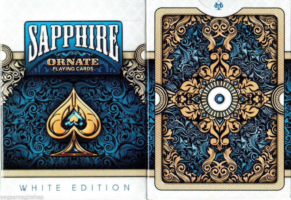 Ornate White Sapphire Playing Cards Deck USPCC