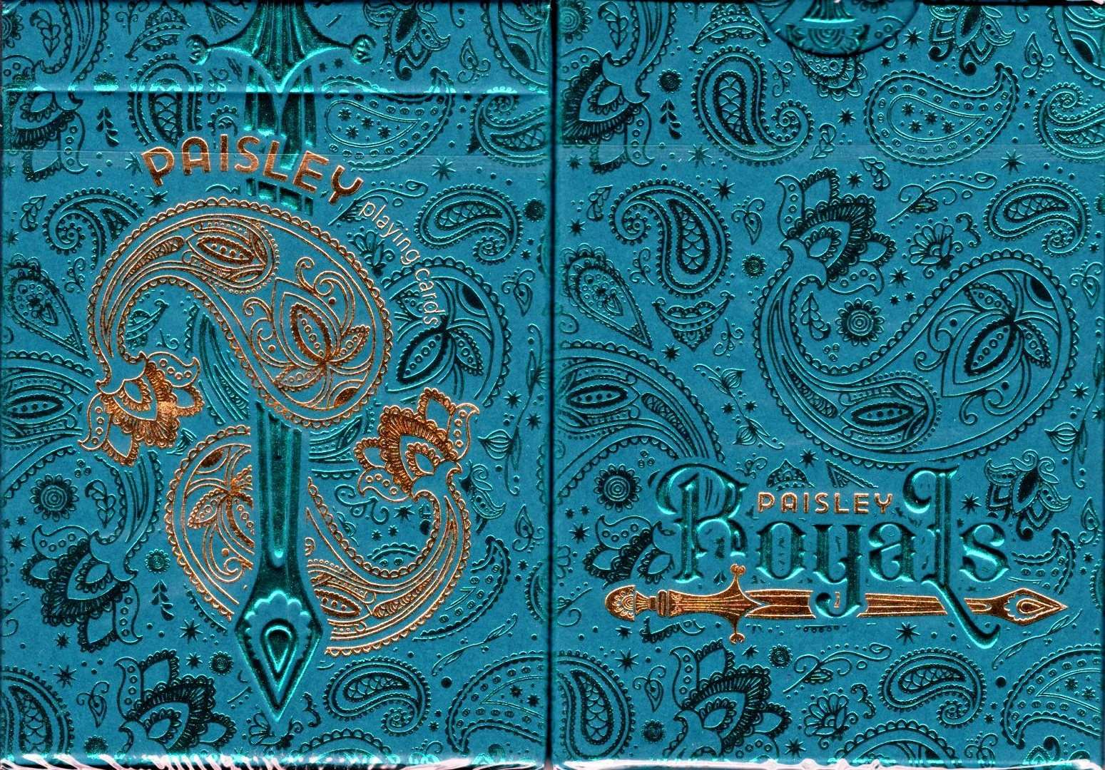 Paisley Royals Teal Playing Cards USPCC