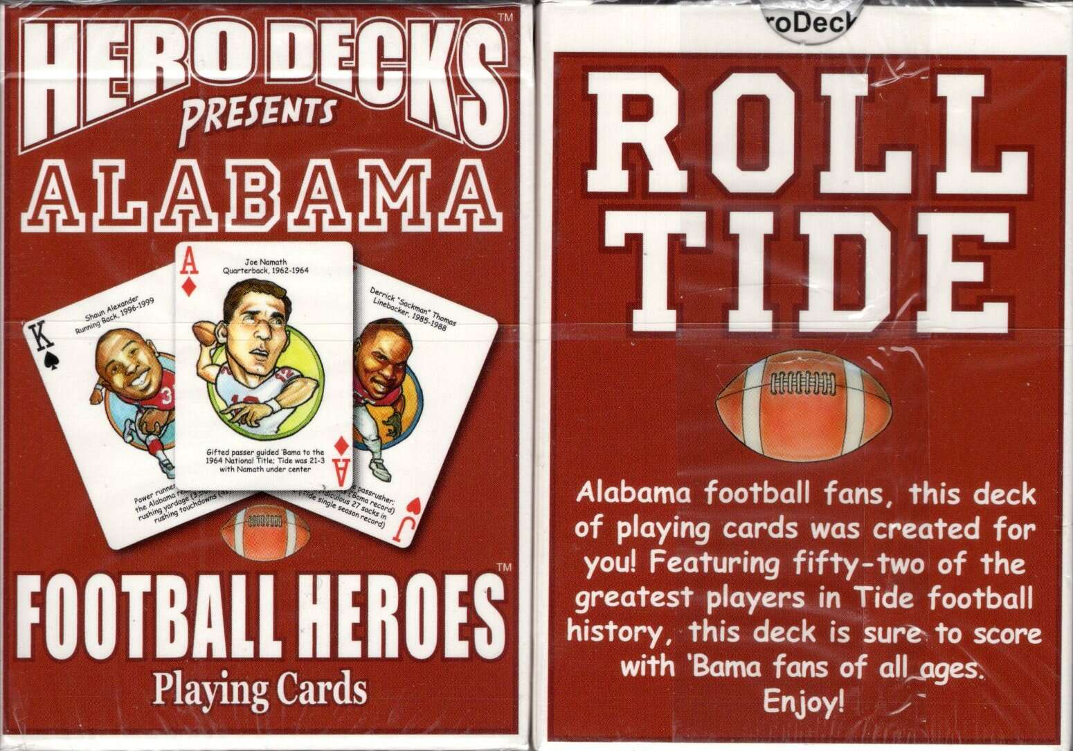 Alabama Football Heroes Playing Cards
