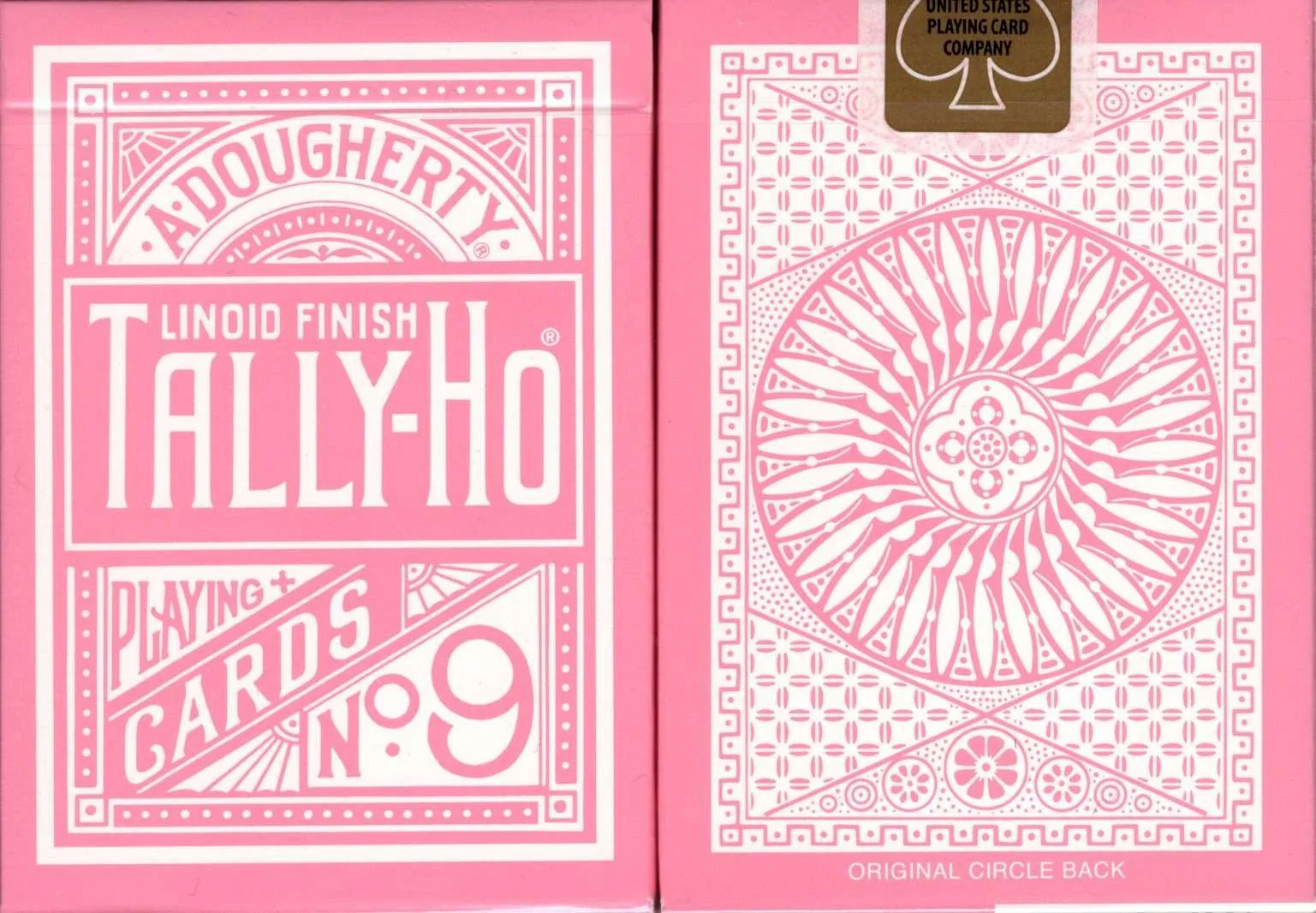 Pink Tally-Ho Reverse Circle Back Playing Cards