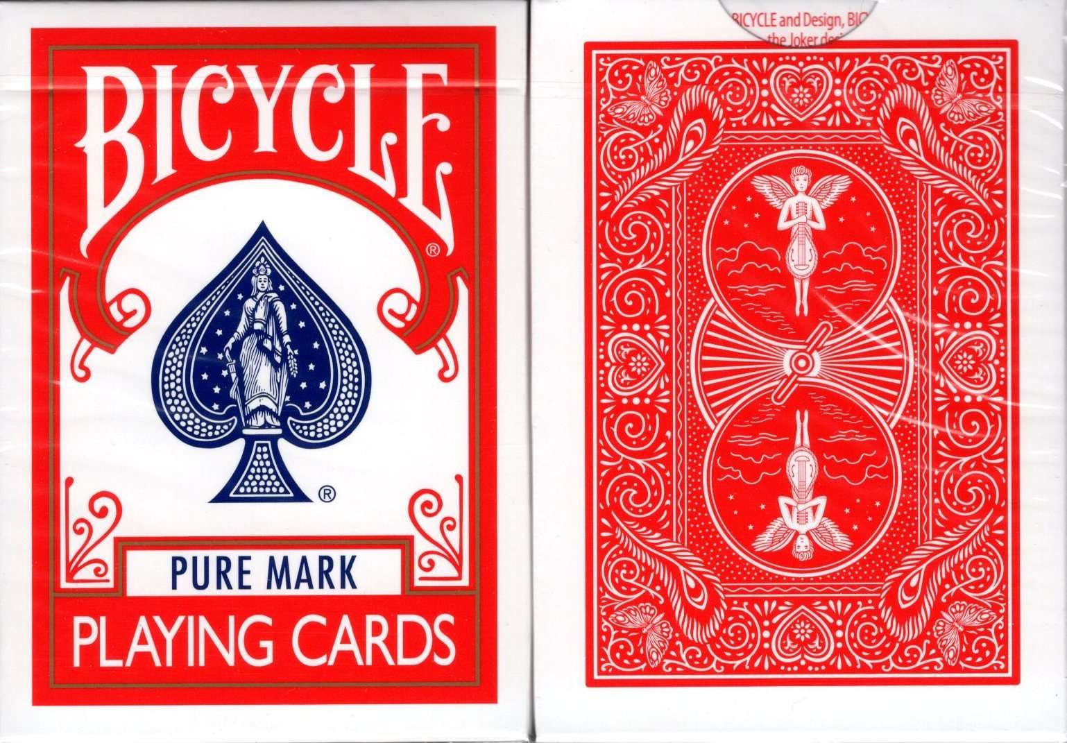 Pure Mark Red Mandolin Back Bicycle Playing Cards