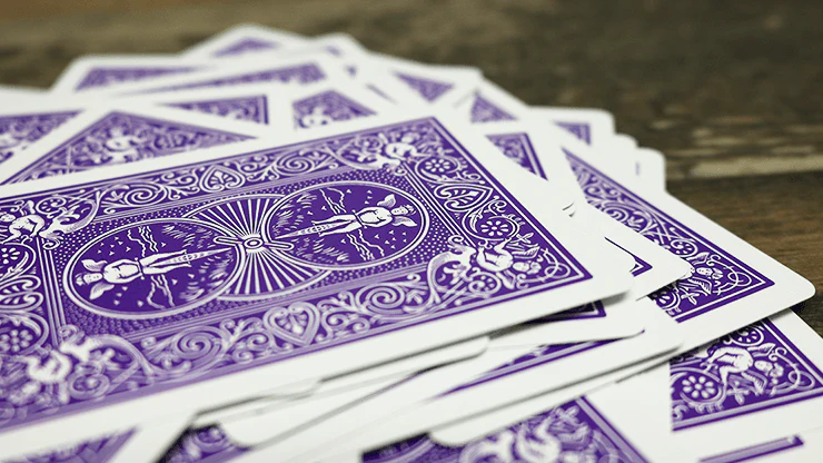 Purple Rider Back Bicycle Playing Cards with Gaff Cards and 1 Joker