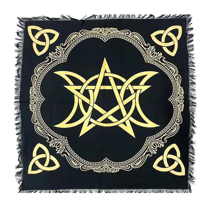 Triple Moon Pentagram Altar Cloth (24 X 24 in.)