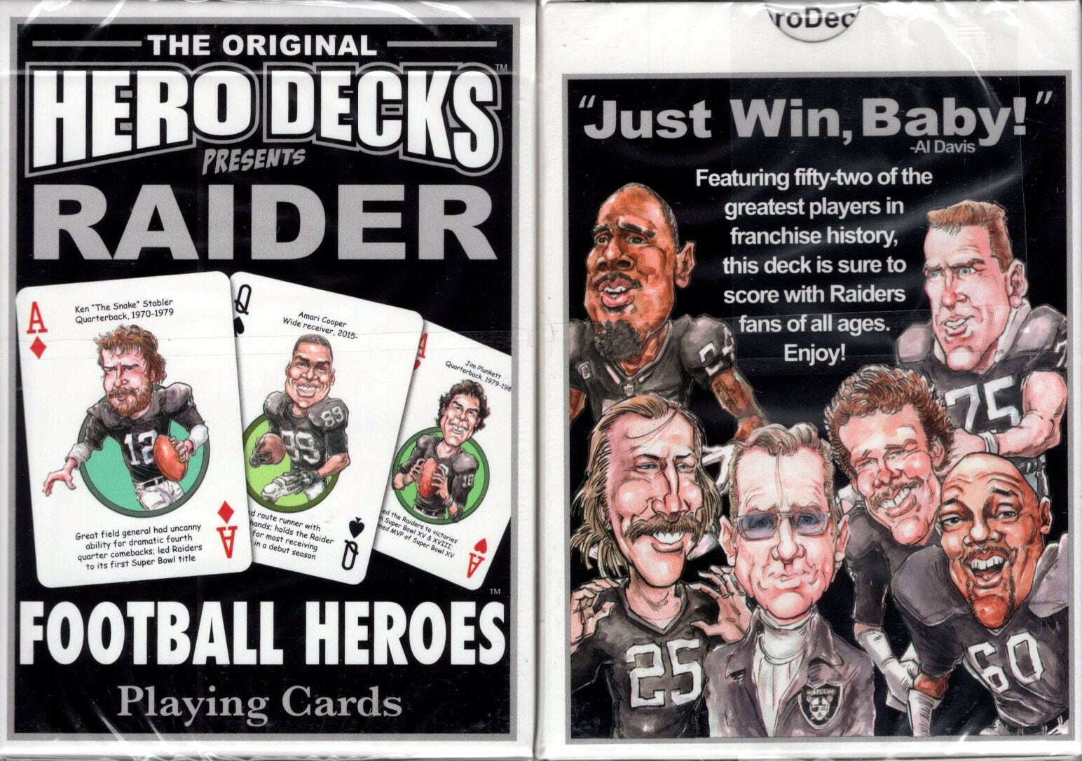 Raider Football Heroes Playing Cards