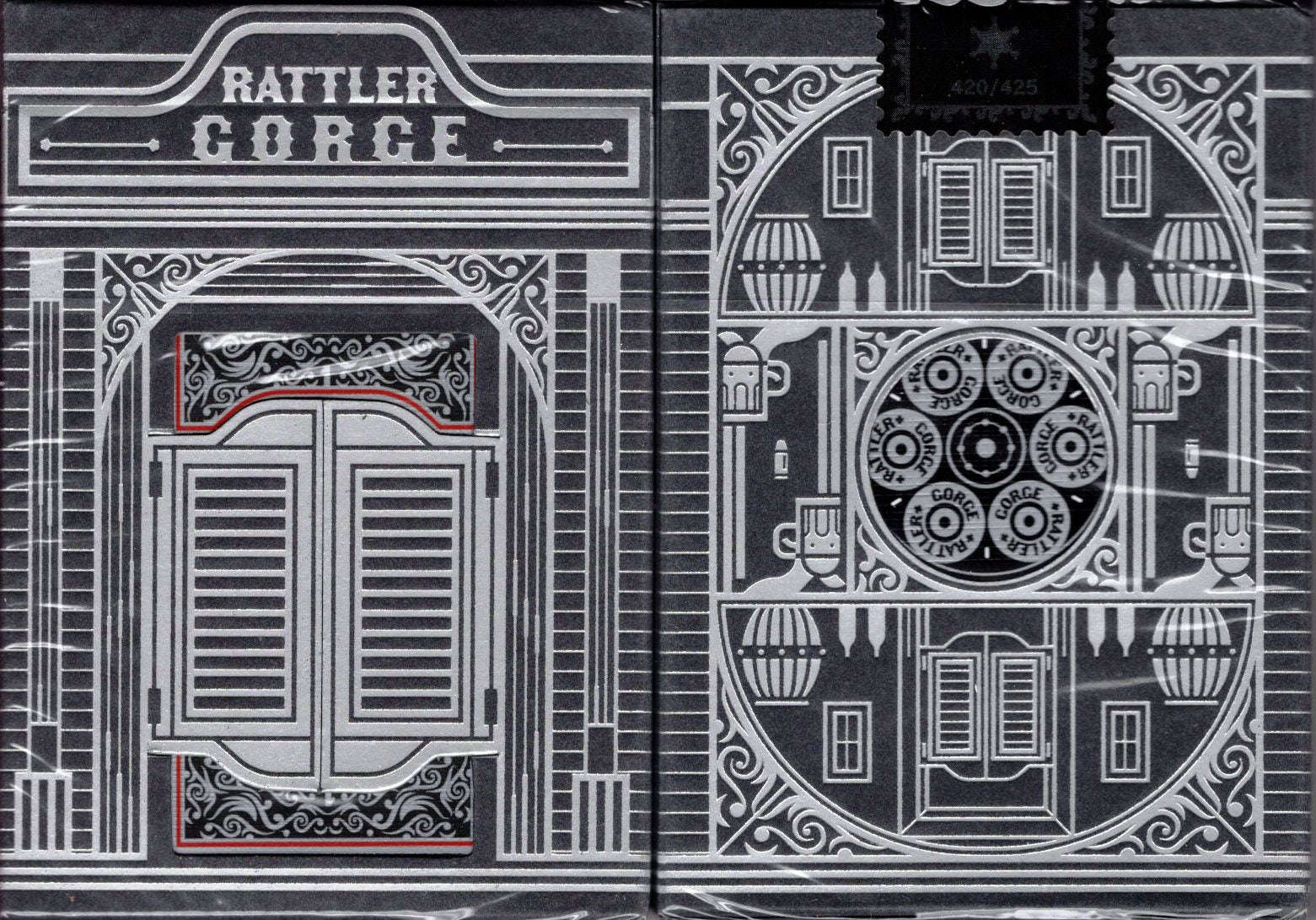 Rattler Gorge Noir Gilded Playing Cards Cartamundi
