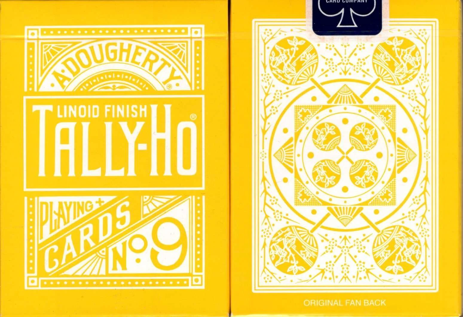 Reverse Fan Back Yellow Tally-Ho Playing Cards
