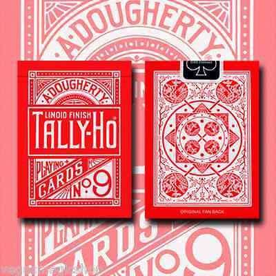 Reverse Fan Red Rose Back Tally-Ho Playing Cards Deck