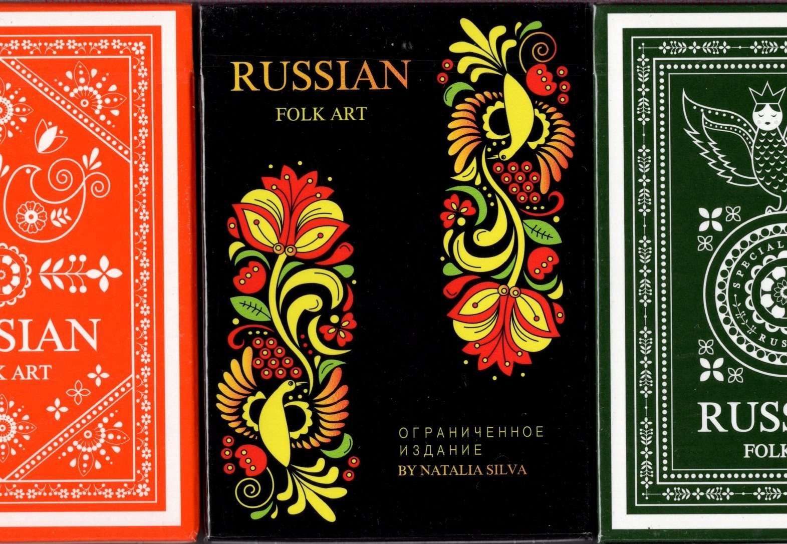 Russian Folk Art Playing Cards 3 Deck Set USPCC