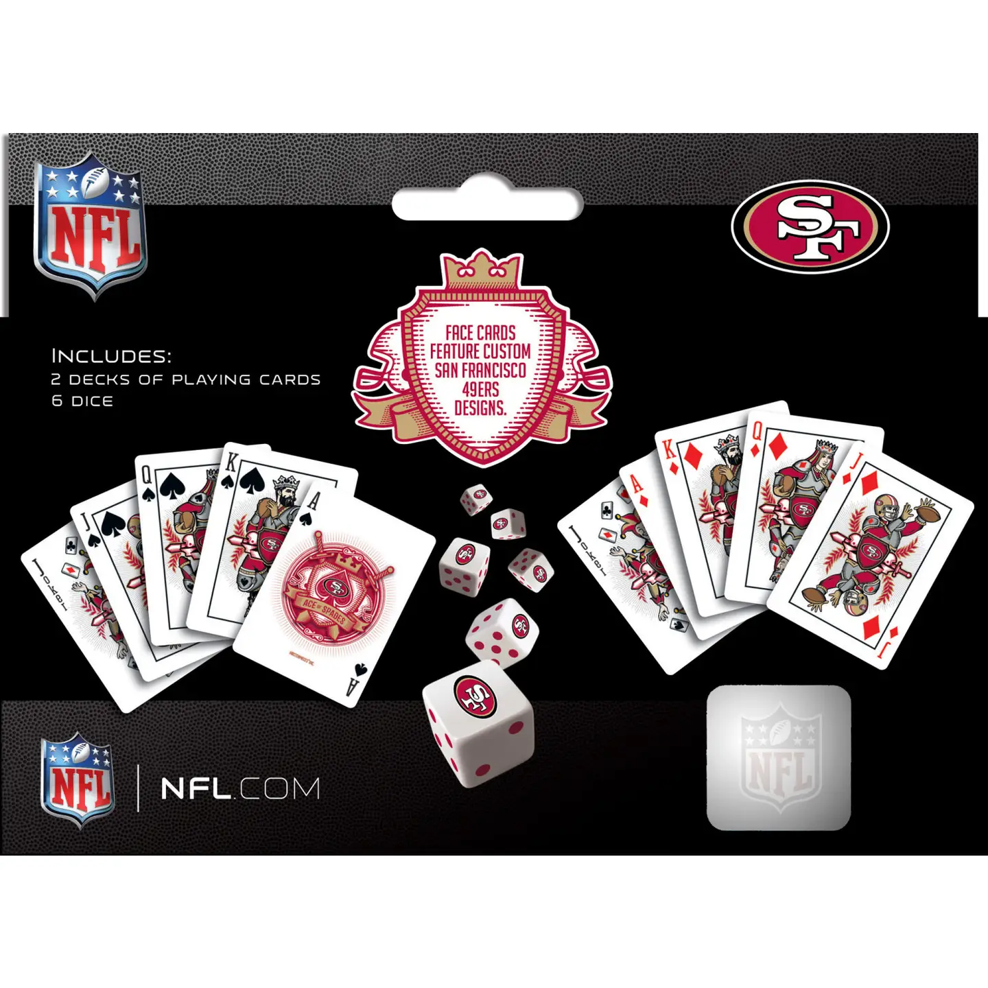 San Francisco 49ers - 2-Pack Playing Cards & Dice Set by Masterpieces