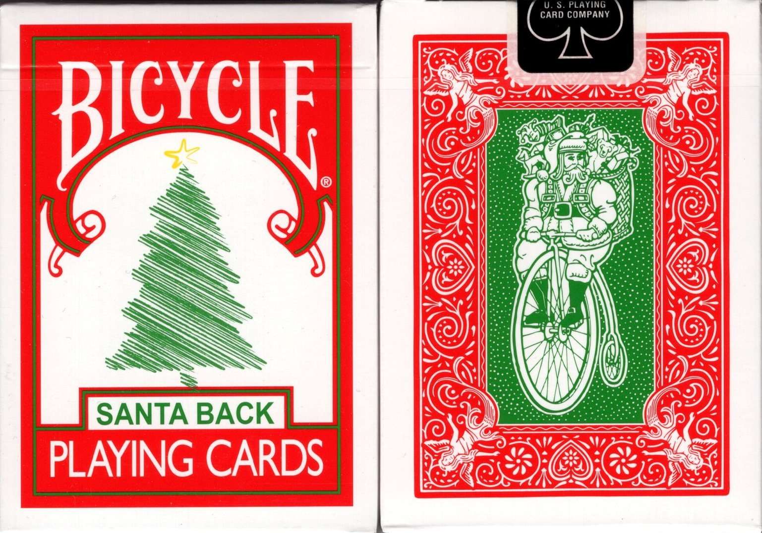 Santa Back Red Bicycle Playing Cards
