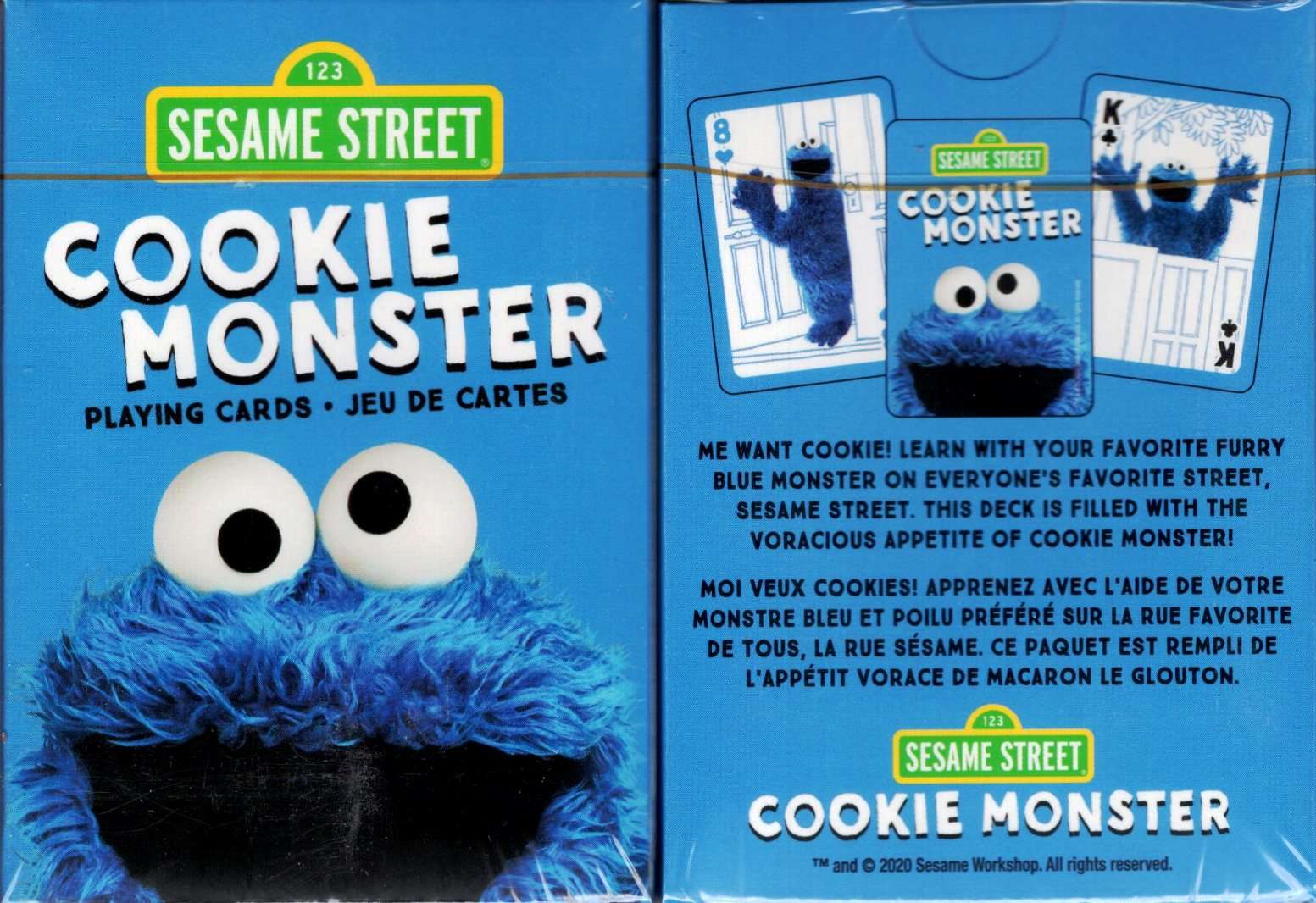 Sesame Street Cookie Monster Playing Cards Aquarius