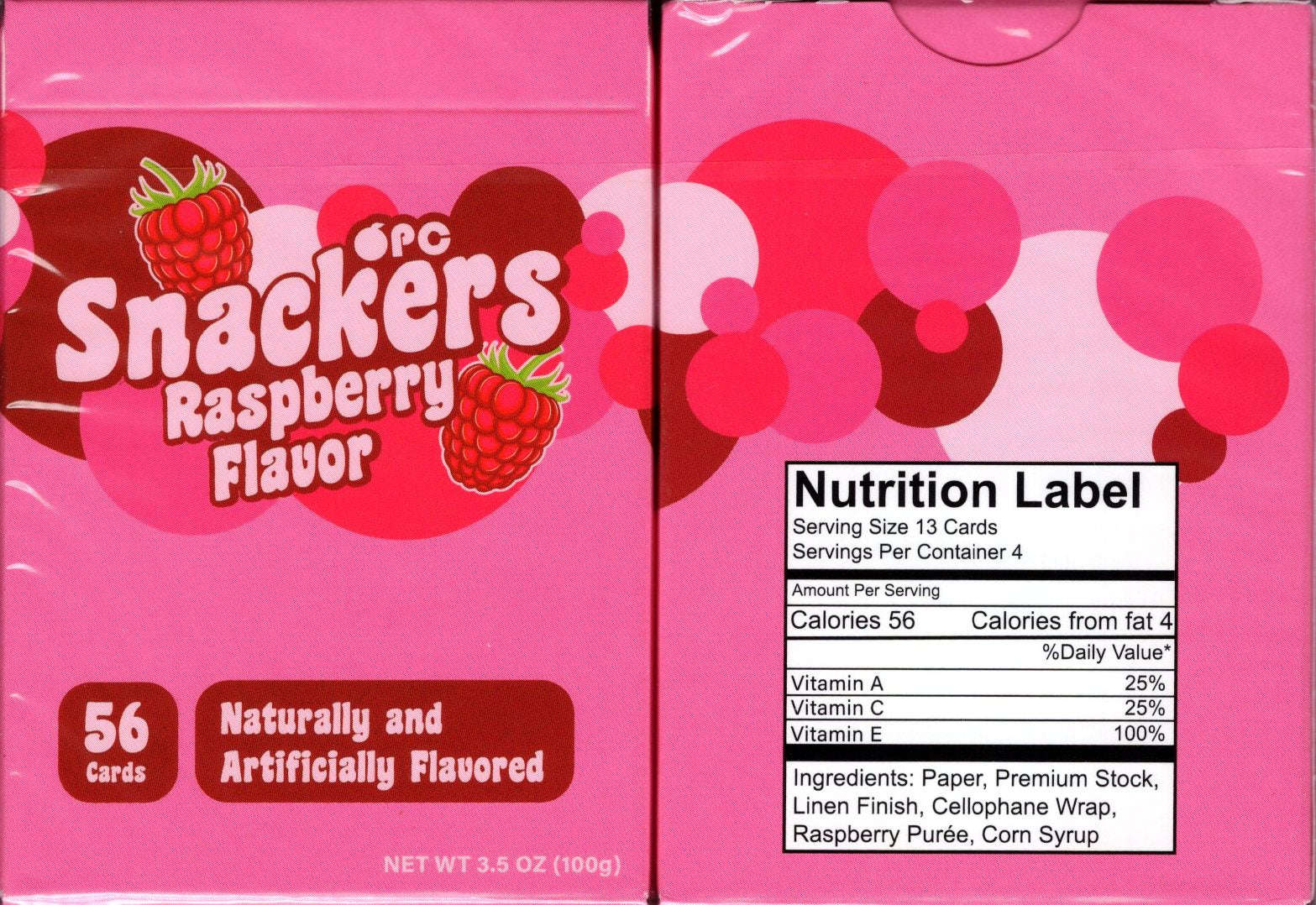 Snackers Raspberry Playing Cards USPCC