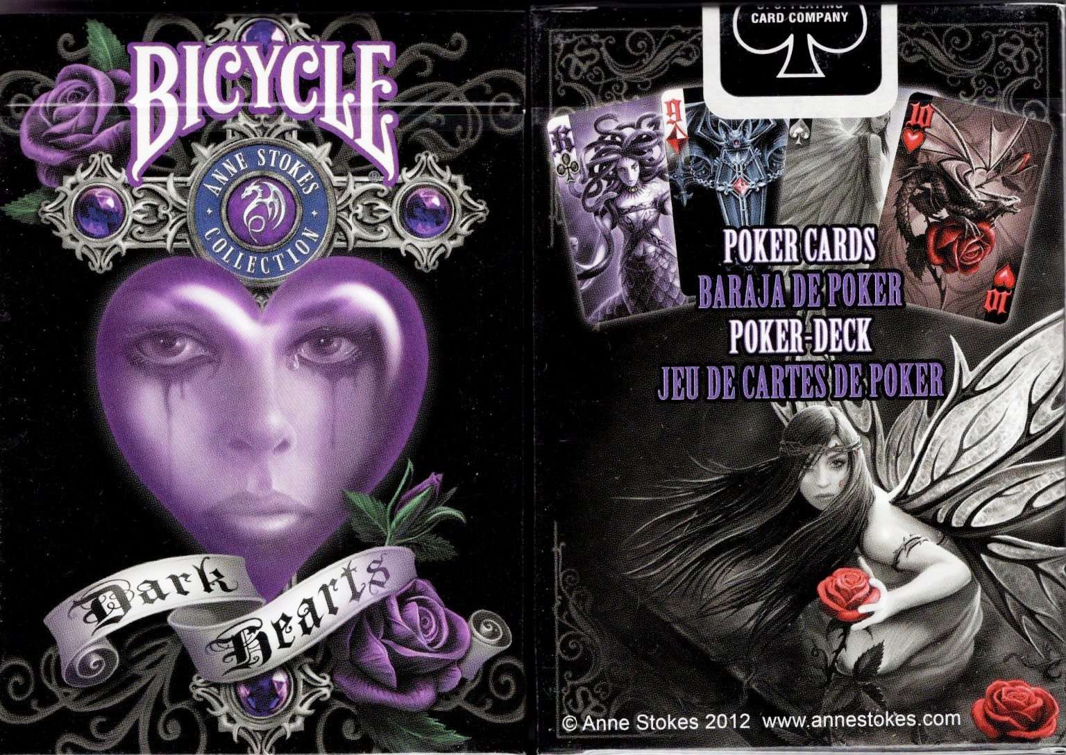 Anne Stokes Dark Hearts Bicycle Playing Cards