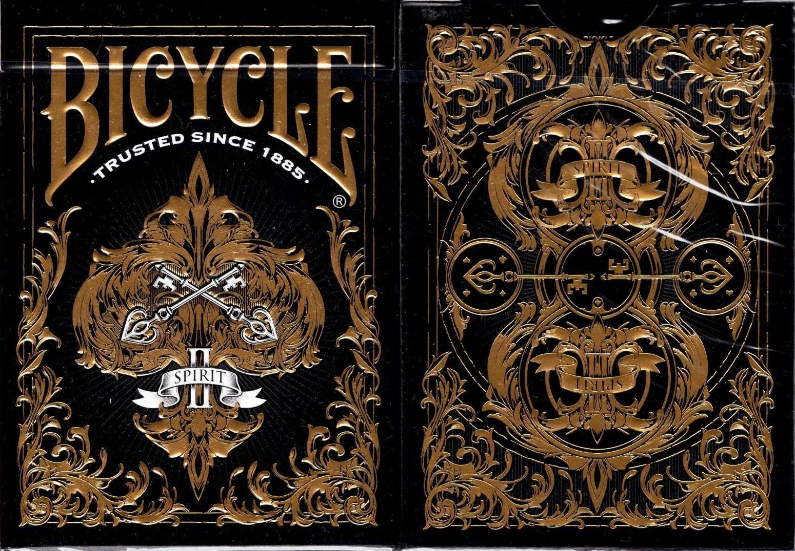Spirit II Black Bicycle Playing Cards
