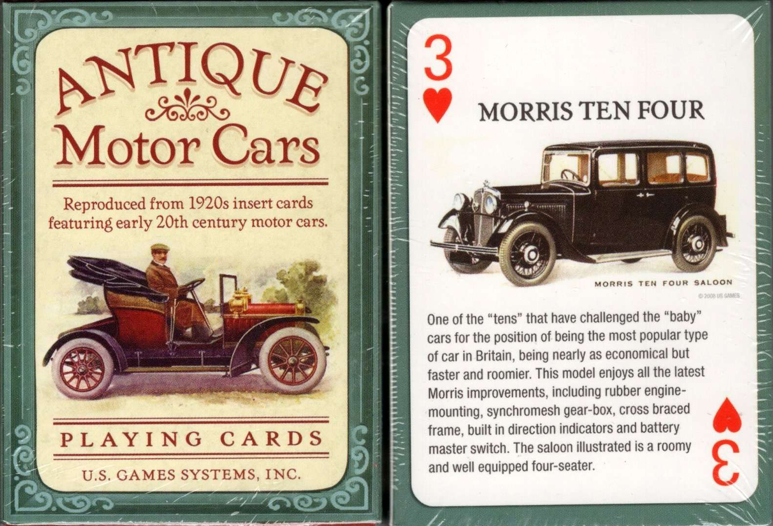 Antique Motor Cars Playing Cards USGS