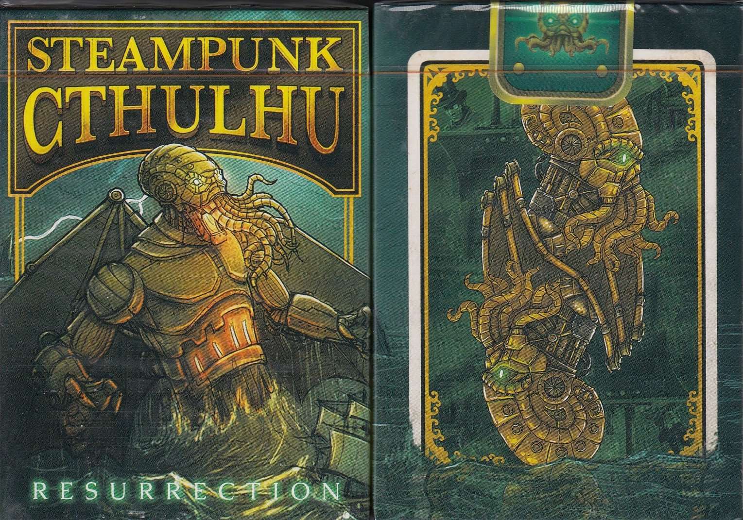 Steampunk Cthulhu Green Playing Cards EPCC