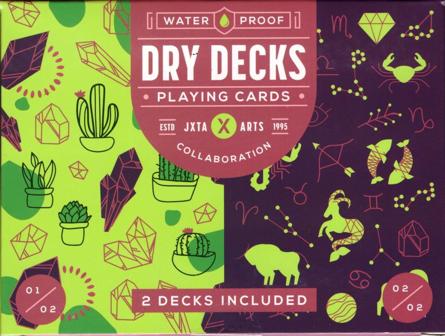 Succulent Skies Plastic Playing Cards 2 Deck Set