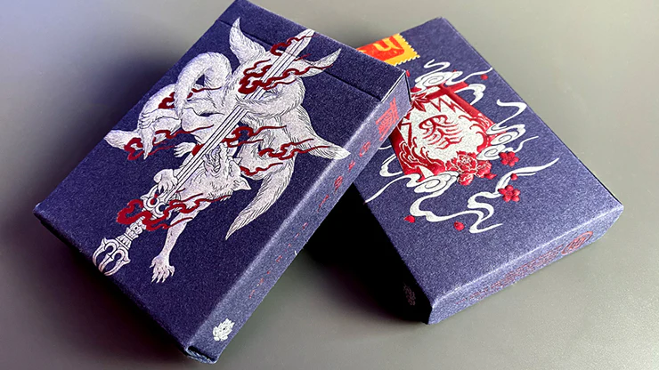 Sumi Kitsune Myth Maker (Blue/Red Craft Letterpressed Tuck) Playing Cards by Card Experiment 1 6564-sumi-kitsune-myth-maker-blue-red-craft-letterpressed-tuck-playing-cards-by-card-experiment-1.webp
