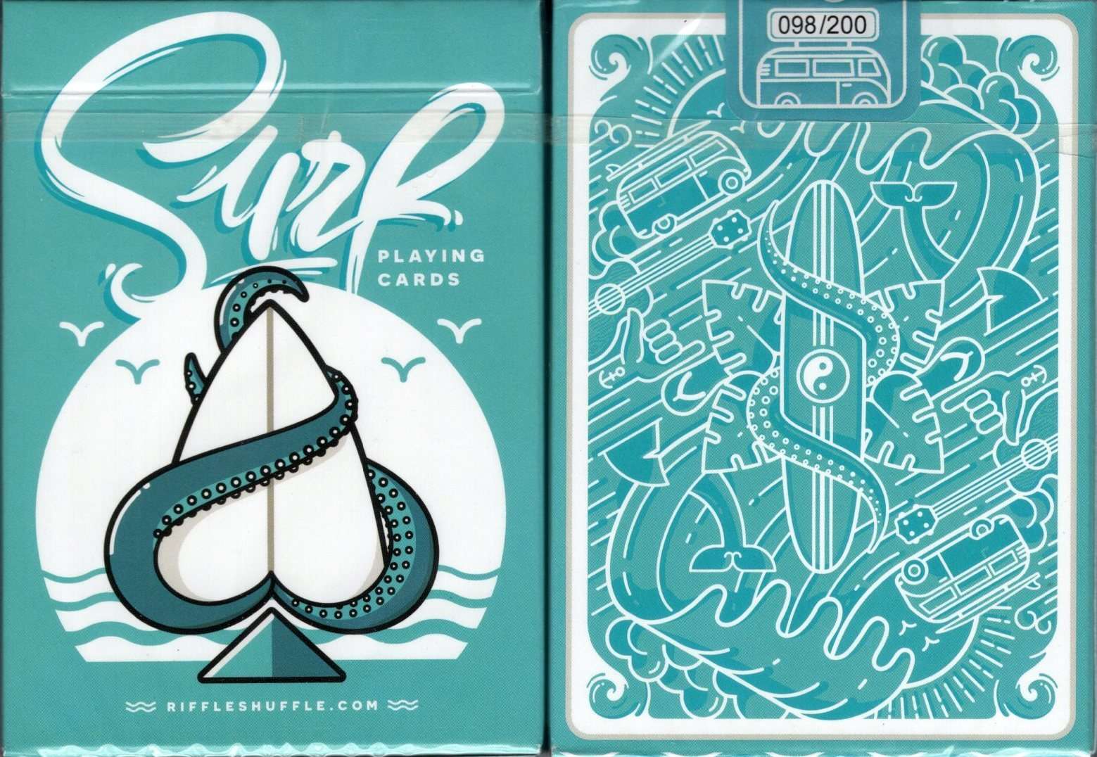Surfboard Marked Gold Gilded Playing Cards USPCC