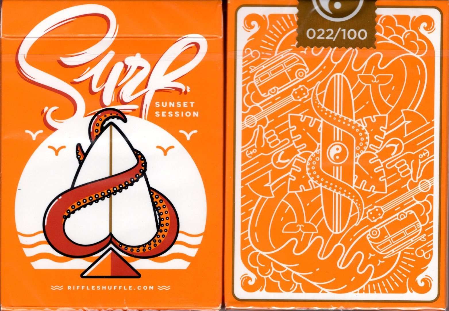 Surfboard v2 Marked Gilded Playing Cards USPCC