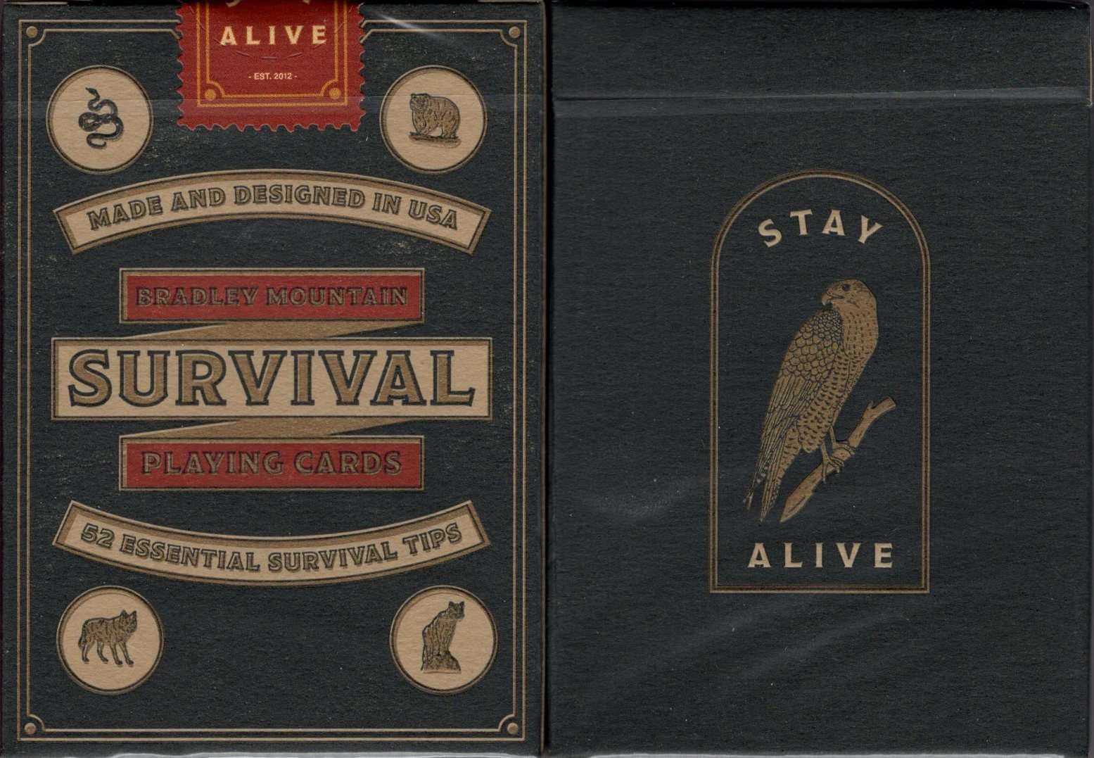 Survival Charcoal Playing Cards USPCC