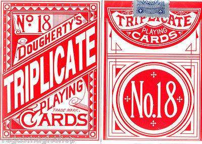 Triplicate No. 18 Red Playing Cards Deck USPCC