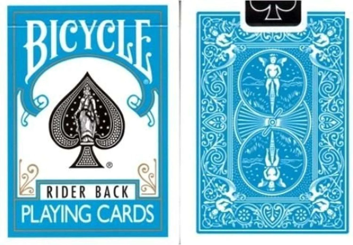 Turquoise Rider Back Bicycle Playing Cards with Gaff Cards and 1 Joker
