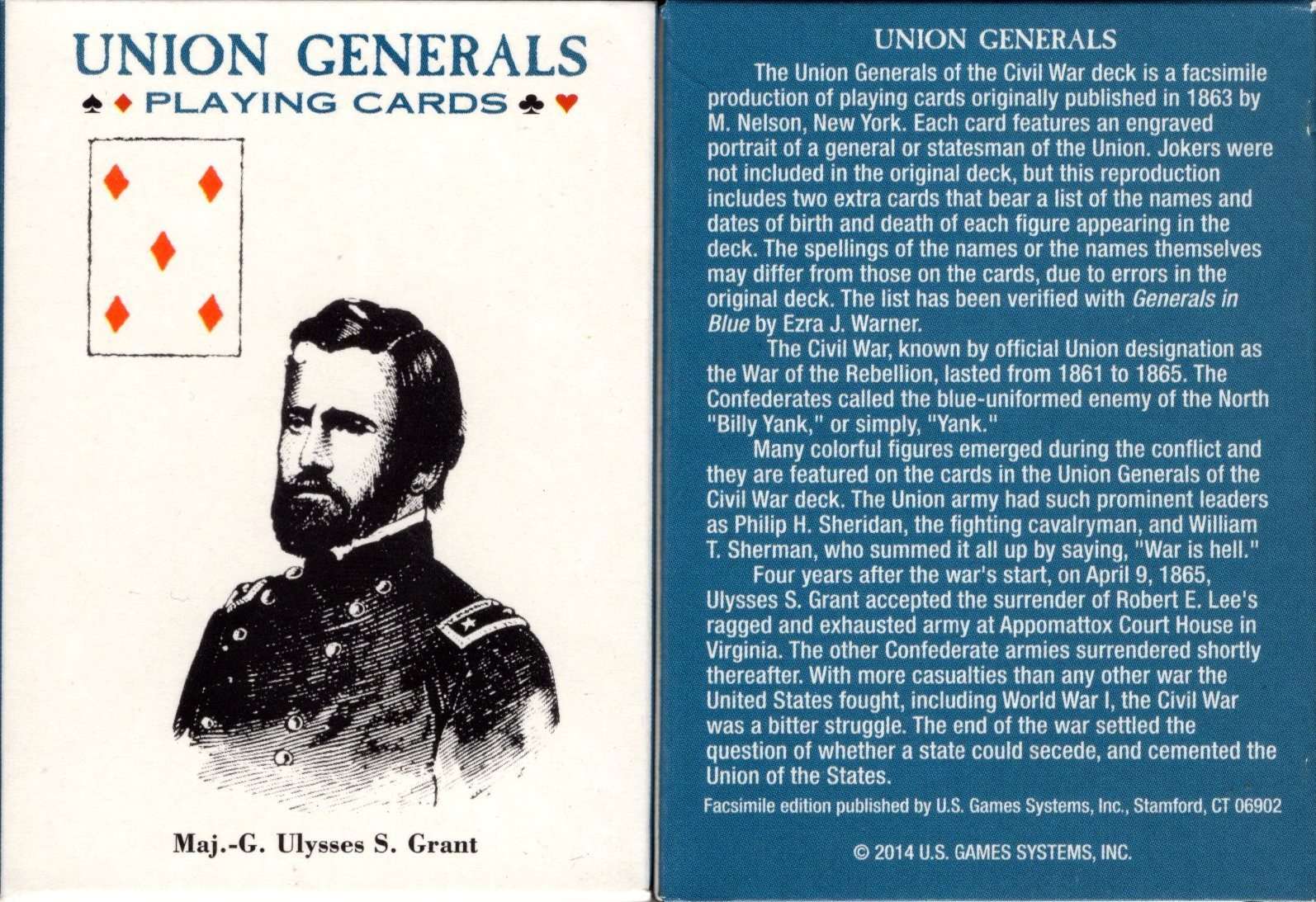 Union Generals Playing Cards USGS