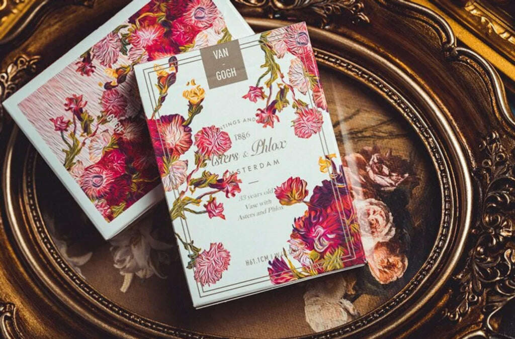 Van Gogh Asters & Phlox Playing Cards with Numbered Seal