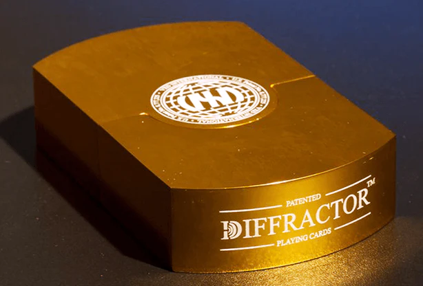 Vegas Diffractor Gold (Metal Case) Playing Cards
