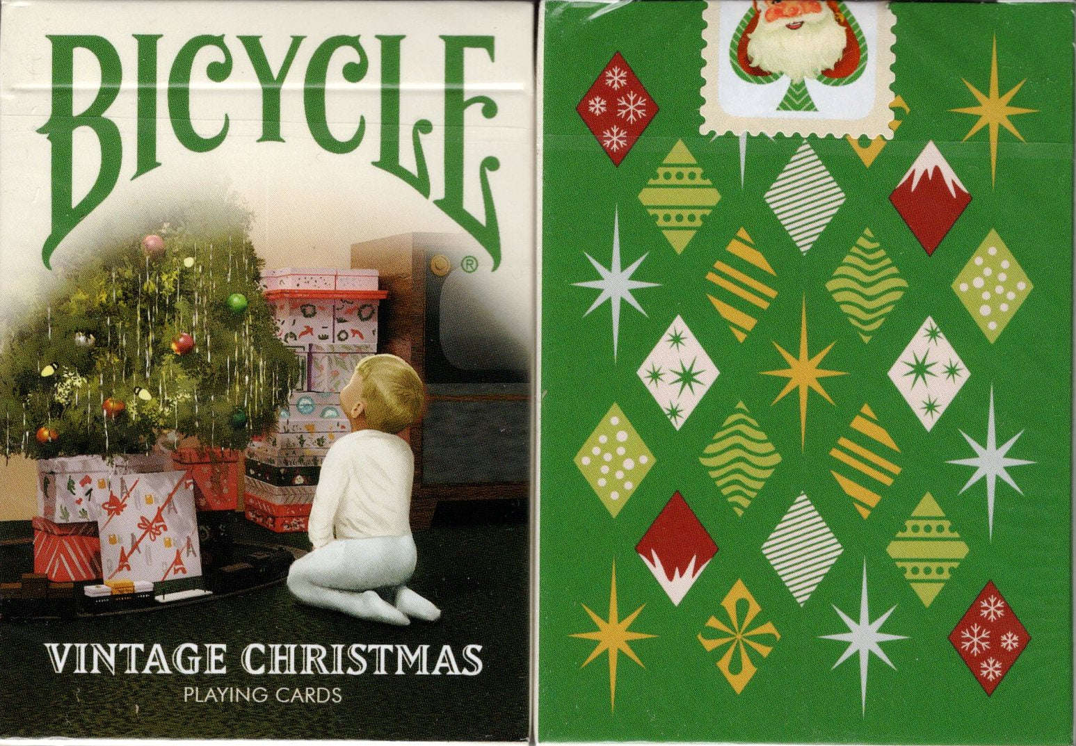 Vintage Christmas Bicycle Playing Cards