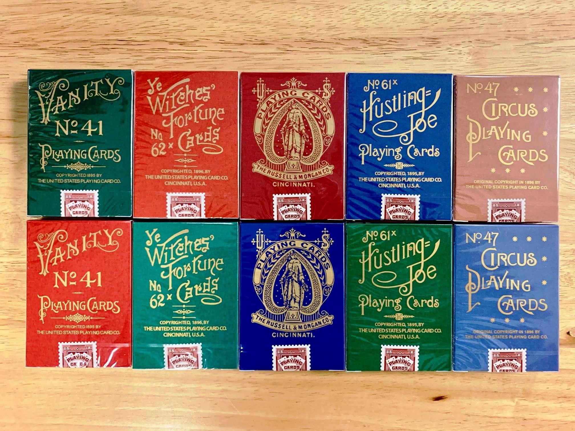 Vintage Reproduction Playing Cards 10 Deck Set USPCC