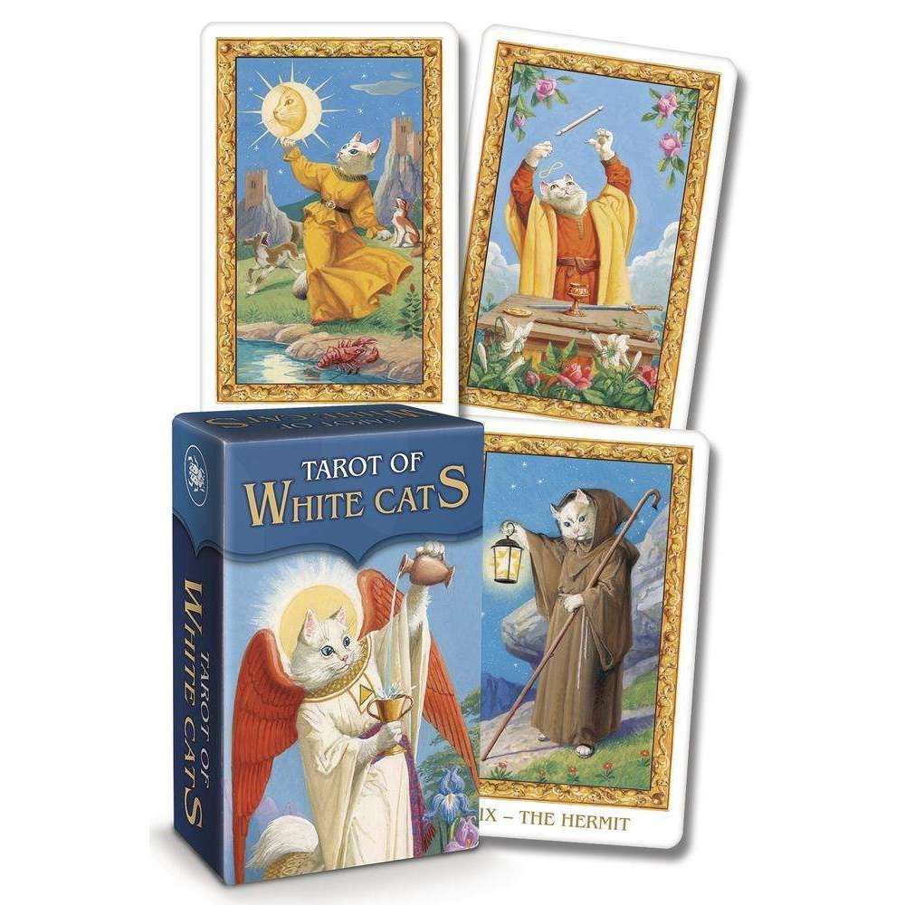 White Cats Mini Tarot Deck - 78 Cards & Instruction Booklet