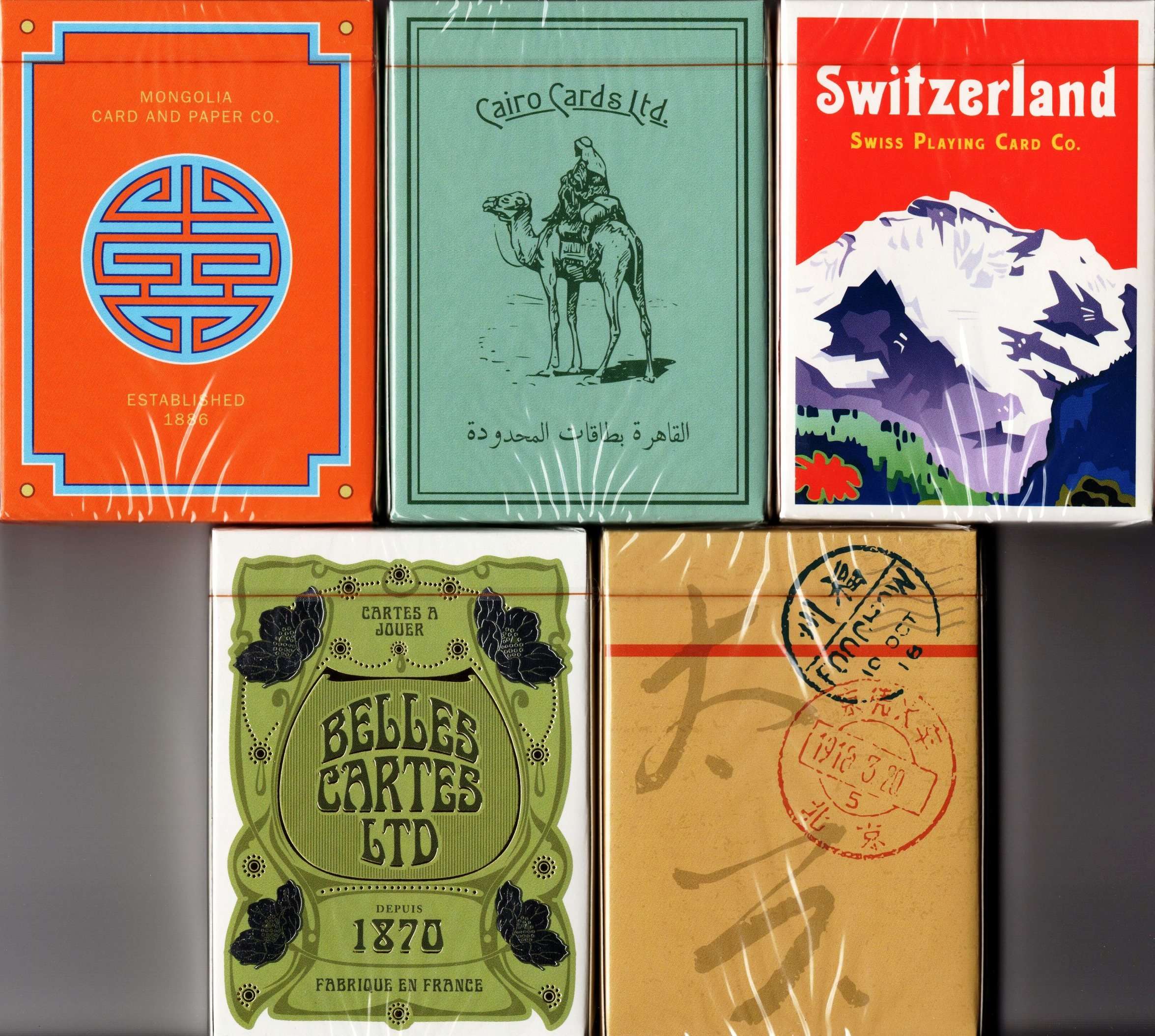 World Tour 5 Deck Set Playing Cards EPCC