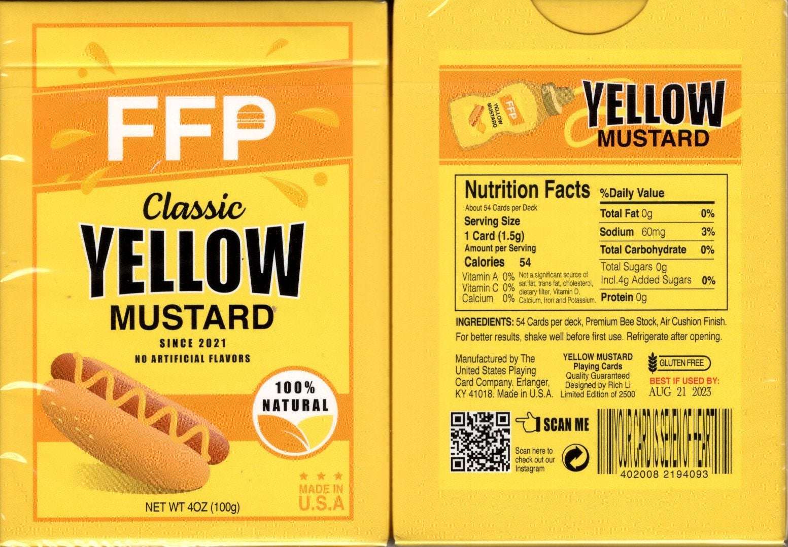 Yellow Mustard Playing Cards USPCC